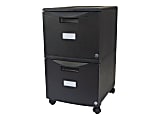 Storex 26"D Vertical 2-Drawer File Cabinet, Plastic, Black 1 thumbnail image