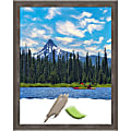 Amanti Art Wood Picture Frame, 25" x 31", Matted For 22" x 28", Pinstripe Lead Gray