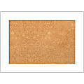 Amanti Art Cork Bulletin Board, 22" x 16", Natural, Wedge White Polystyrene Frame