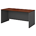 Bush Business Furniture Components Credenza Desk 60"W x 24"D, Hansen Cherry/Graphite Gray, Premium Installation