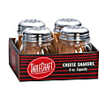 Tablecraft Glass Cheese Shakers, 6 Oz, Clear, Pack Of 4 Shakers