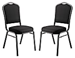National Public Seating 9300 Series Deluxe Upholstered Banquet Chairs, Black/Ebony Black, Pack Of 2 Chairs