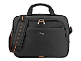 Solo® Ace Slim Briefcase For 15.6" Laptops, Black/Orange