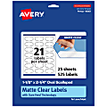 Avery® Permanent Labels With Sure Feed®, 94061-CMF25, Oval Scalloped, 1-1/8" x 2-1/4", Matte Clear, Pack Of 525 1 thumbnail image
