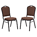 National Public Seating 9300 Series Deluxe Upholstered Banquet Chairs, Chocolatier/Black, Pack Of 2 Chairs