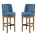 Office Star Rowan Counter Height Spindle Stools, Navy/Medium Oak, Set Of 2 Stools 1 thumbnail image