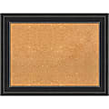 Amanti Art Non-Magnetic Cork Bulletin Board, 34" x 26", Natural, Ridge Black Plastic Frame 1 thumbnail image