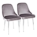LumiSource Marcel Dining Chairs, Chrome/Silver, Set Of 2 Chairs