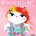 2024 Willow Creek Press Humor & Comics Monthly Wall Calendar, 12" x 12", Mewsic Legends (Cats), January To December