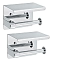 Alpine Single Toilet Paper Holders With Shelf Storage Racks, 3-15/16" x 5-1/2" x 3-13/16", Chrome, Pack Of 2 Holders 1 thumbnail image