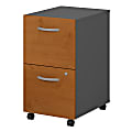 Bush Business Furniture Components 2 Drawer Mobile File Cabinet, Natural Cherry/Graphite Gray, Standard Delivery