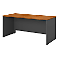 Bush Business Furniture Components Credenza Desk 60"W x 24"D, Natural Cherry/Graphite Gray, Standard Delivery