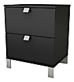 South Shore Spark 2-Drawer Nightstand, 23"H x 19-1/2"W x 17"D, Pure Black