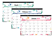 Blue Sky™ Monthly Desk Pad Calendar, 11" x 17", Lindley, January To December 2021, 117897