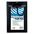 MMF Industries Plastic Clipboard With Coil Pen, Black 1 thumbnail image