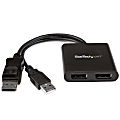 StarTech.com 2-Port Multi Monitor Adapter - DisplayPort 1.2 MST Hub - Dual 4K 30Hz or 1080p - Video Splitter for Windows Extended Desktop 1 thumbnail image