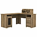 Bush Business Furniture Cabot 60"W L-Shaped Corner Desk With Desktop Organizers, Reclaimed Pine, Standard Delivery