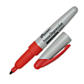 SKILCRAFT® Permanent Impressions Fine-Tip Permanent Markers, Red, Pack Of 12 (AbilityOne 7520-01-519-4374)