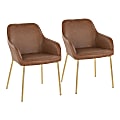 LumiSource Daniella Contemporary Dining Chairs, Camel/Gold, Set Of 2 Chairs 1 thumbnail image