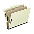 Oxford® Pressboard Classification Folders, Legal Size, 2" Expansion, 2 Dividers, 30% Recycled, Gray/Green, Box Of 10