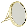 Office Depot® Round Double-Sided Magnification Mirror, 4-1/2", Gold 1 thumbnail image
