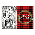 Custom Photo Holiday Cards With Envelopes, 7" x 5", Merry Xmas Plaid, Box Of 25 Cards 1 thumbnail image