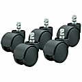 Master Caster Futura Noiseless Carpet Casters - 2.19" Diameter - 120 lb - Nylon - Matte Black - 5 / Set