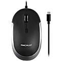Macally USB-C Optical Quiet Click Mouse for Mac/PC Black & Space Gray - Optical - Cable - Black, Space Gray - UCDYNAMOUSESG 1 thumbnail image