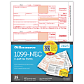 Office Depot® Brand 1099-NEC Laser Tax Forms, 4-Part, 3-Up, 8-1/2" x 11", Pack Of 25 Form Sets, NEC610592523 1 thumbnail image