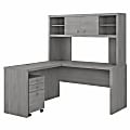 Bush Business Furniture Echo L-Shaped Desk With Hutch And Mobile File Cabinet, Modern Gray, Standard Delivery 1 thumbnail image
