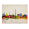Trademark Global Paris Skyline Gallery-Wrapped Canvas Print By Michael Tompsett, 22"H x 32"W