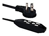 QVS - Power extension cable - NEMA 5-15P (M) right-angled to NEMA 5-15 (F) straight - AC 125 V - 13.5 A - 25 ft - molded, flat - black 1 thumbnail image