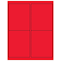 Office Depot® Brand Permanent Labels, LL181RD, Rectangle, 4" x 5", Fluorescent Red, Case Of 400 1 thumbnail image