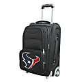 Denco Nylon Expandable Upright Rolling Carry-On Luggage, 21"H x 13"W x 9"D, Houston Texans, Black