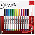 Sharpie Permanent Ultra Fine Point Markers Assorted Colors Pack Of 12  Markers - Office Depot