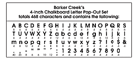 Barker Creek 4 White Chalkboard Pop-Outs & Poster Letters, 234