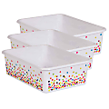 Teacher Created Resources Plastic Storage Bin, Large, Confetti, Pack Of 3 1 thumbnail image
