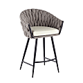 LumiSource Braided Matisse Counter Stool, Cream/Gray Fabric/Black Frame 1 thumbnail image