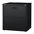 Lorell® 30"W x 18-5/8"D Lateral 2-Drawer File Cabinet, Black