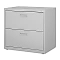 Lorell® 30"W Lateral 2-Drawer File Cabinet, Metal, Light Gray