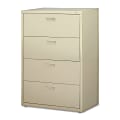 Lorell® 30"W Lateral 4-Drawer File Cabinet, Metal, Putty