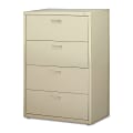 Lorell® 30"W x 18-5/8"D Lateral 4-Drawer File Cabinet, Putty 1 thumbnail image