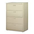 Lorell® 30"W x 18-5/8"D Lateral 4-Drawer File Cabinet, Putty