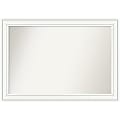Amanti Art Non-Beveled Rectangle Framed Bathroom Wall Mirror, 29” x 41”, Craftsman White