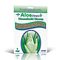Medline AloeTouch Household Latex Gloves, Large, Non-Slip Grip, Aloe-Latex, Box Of 8