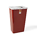 Medline Biohazard Containers, Slide Lid, 18 Gallons, Red, Pack Of 5