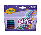 Crayola® Glitter Markers, Bullet Point, Assorted Colors, Pack Of 6