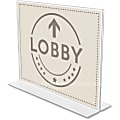 Deflecto Anti-Glare Double-sided Sign Holder, Landscape, 8.7"H x 11.1"W x 3.3"D, Acrylic, Clear, 879301 1 thumbnail image