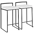 LumiSource Fuji Stacker Counter Stools, White Seat/Black Frame, Set Of 2 Stools, B26FUJIBKVW2 1 thumbnail image