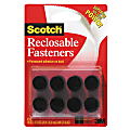 Scotch® Recloseable Fasteners, Black, 5/8" x 5/8" Dots, Pack Of 24